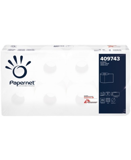 Buitinis tualetinis popierius PAPERNET SUPERIOR TOILET PAPER ROLL, 409743, 8 ritiniai