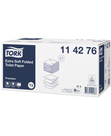 Tualettpaber, lehtedes, TORK Premium Extra Soft (T3), 114276, 252 lehte, 1 pk