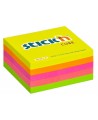 Märkmelehtede kuubik STICK´N Neon Mix, 76x76 mm, 400 lehte