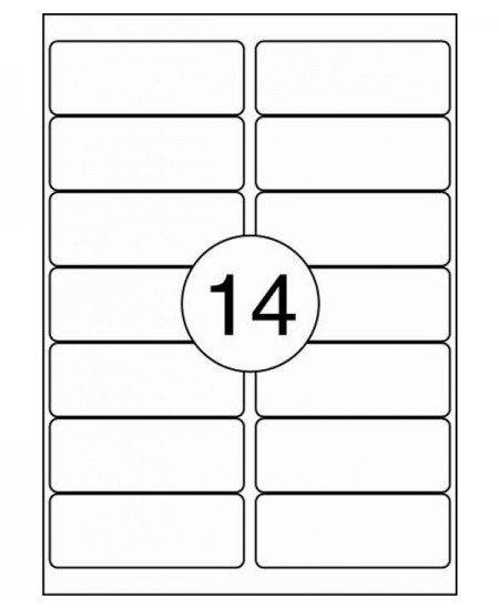 Etiketikleebised RILLPRINT 99,1x38,1 mm, A4, 14 kleebist lehel, 100 lehte