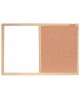Infotahvel korgist/magnetiline MEMOBOARDS DUO, puitraamiga, 60x40 cm