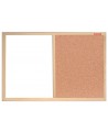 Infotahvel korgist/magnetiline MEMOBOARDS DUO, puitraamiga, 60x40 cm