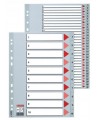 Vahelehted plastist ESSELTE, 1-12, ühevärvilised, A4