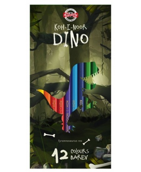 Värvilised pliiatsid KOH-I-NOOR Dino, 12 värvi