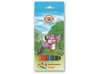 Spalvoti pieštukai KOH-I-NOOR Paukščiai, 24 spalvų