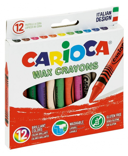 Vaškinės kreidelės CARIOCA, 12 spalvų