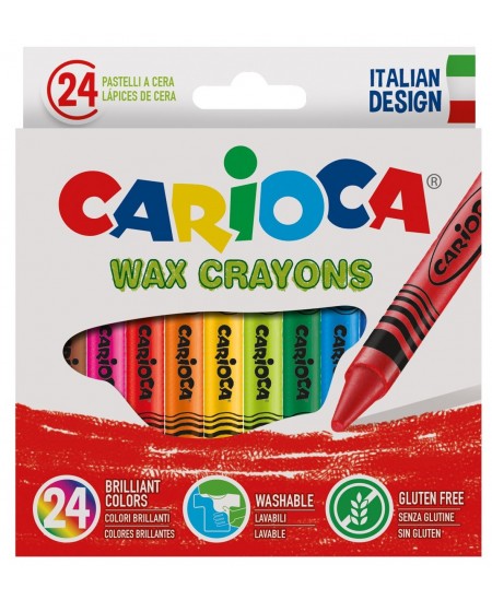 Vaškinės kreidelės CARIOCA, 24 spalvų