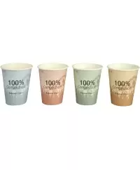 Ekologiški popieriniai BIO puodeliai, 240 ml, 50 vnt