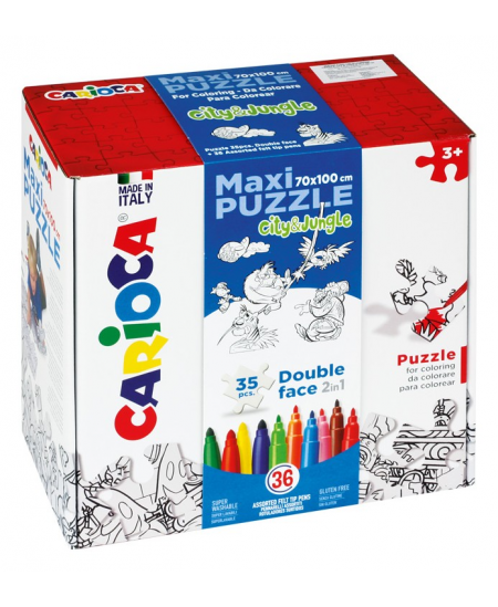 Värvitav pusle CARIOCA Maxi Puzzle „Linn ja džungel, 70x100cm