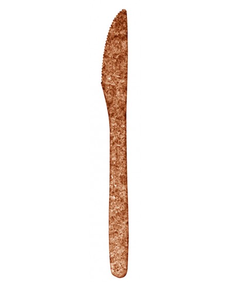 Ekologiški vienkartiniai peiliai iš PLA ir kviečių sėlenų BIOTREM, 17.5 cm, 10 vnt