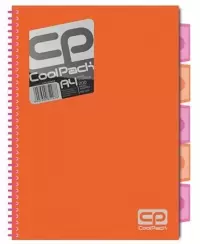Sąsiuvinis su spirale COOLPACK, A4, 200 lapų, langeliais, oranžinis
