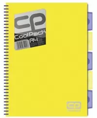 Sąsiuvinis su spirale COOLPACK, A4, 200 lapų, langeliais, geltonas