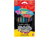 Blizgūs flomasteriai COLORINO Metallic, 6 spalvų