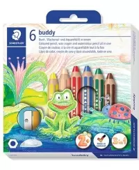 Spalvoti pieštukai STAEDTLER Buddy 3in1, 6 spalvų