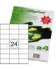 Etiketikleebised RILLPRINT 70x36 mm, A4, 24 kleebist lehel, 100 lehte