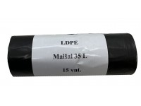 Šiukšlių maišai, 35 litrų, rulone 15 vnt., storis 20 µm, LDPE