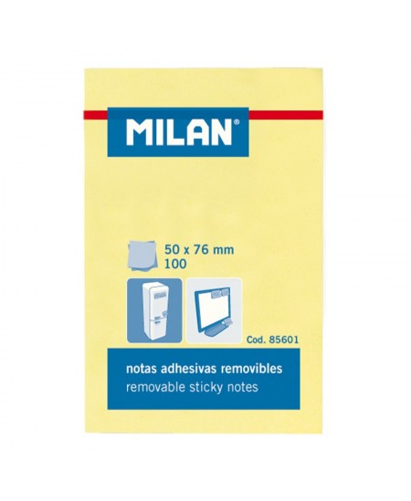 Märkmelehed MILAN, 50 x 76 mm, 100 lehte, kollane