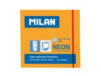Lipnūs lapeliai MILAN, 76 x 76 mm, 100 lapelių, neoniniai oranžiniai