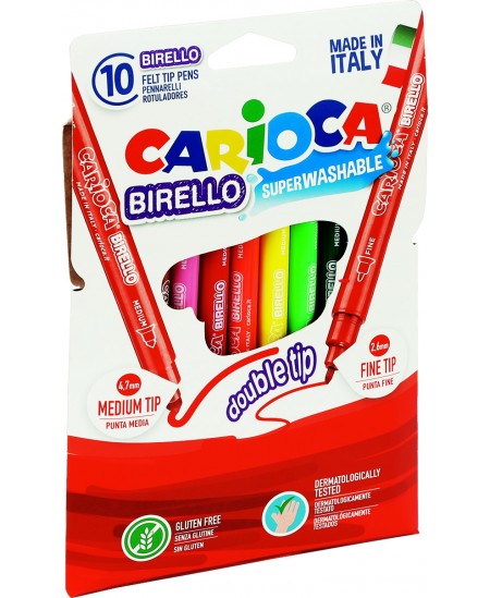 Flomasteriai CARIOCA, dvipusiai, 12 spalvų