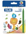 Plastikust värvilised kriidid MILAN, 12 värvi