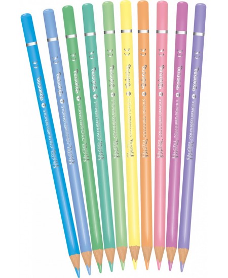 Värvilised pliiatsid COLORINO Pastel, 10 pastelset värvi