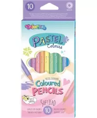 Spalvoti pieštukai COLORINO Pastel, 10 pastelinių spalvų