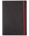 Märkmik OXFORD Black n´Red kummi ja järjehoidjaga, pehmekaaneline, B5, 72 lehte, jooneline, must