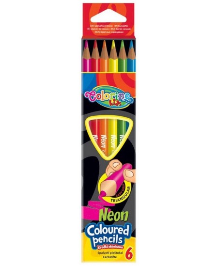 Spalvoti pieštukai COLORINO JUMBO, neoniniai, 6 spalvų