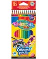 Värvilised pliiatsid COLORINO, akvarellitav pintsliga, 12 värvi