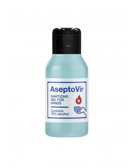 AseptoVir Premium Sanitising Gel for hands 75ml, 70% alcohol