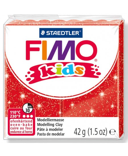 Polimerinis molis vaikams FIMO, blizgios raudonos spalvos, 42 g