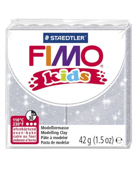 Polimerinis molis vaikams FIMO, blizgios pilkos spalvos, 42 g