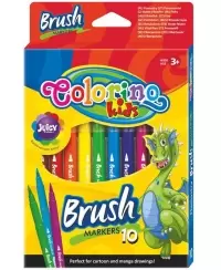 Flomasteriai COLORINO Brush, 10 spalvų