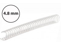 Metalinės įrišimo spiralės, 4,8 mm (3/16\"), 100vnt., baltos sp.