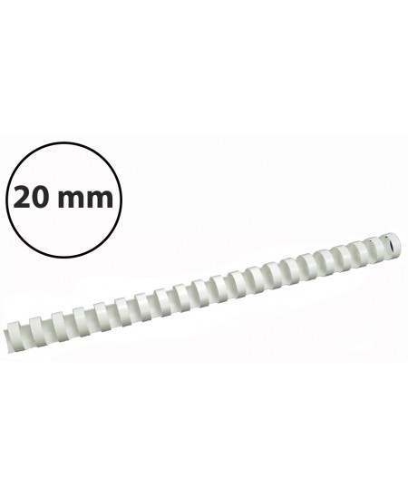 Plastikinės įrišimo spiralės, 20mm, 100vnt, baltos sp.