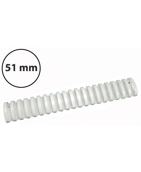 Plastikinės įrišimo spiralės, 51mm, 50vnt, baltos sp.