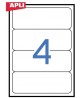 Etiketikleebised APLI 190x61 mm, A4, 4 kleebist lehel, 25 lehte