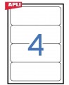 Etiketikleebised APLI 190x61 mm, A4, 4 kleebist lehel, 25 lehte