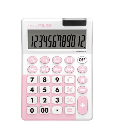 Kalkulaator MILAN, 12 numbriline, antibakteriaalne, erinevad pastelsed värvid