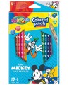 Värvilised pliiatsid COLORINO Disney „Miki Hiir, kolmnurksed, teritajaga, 12 värvi