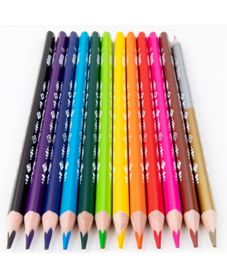 Värvilised pliiatsid COLORINO Disney „Lumekuningriik, kolmnurksed, teritajaga, 12 värvi