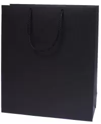 Dovanų maišeli, 18x24x9 cm, juodas