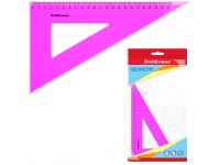 Trikampė liniuotė ERICH KRAUSE Neon, rožinė 60 laipsnių, 22 cm