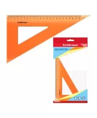 Trikampė liniuotė ERICH KRAUSE Neon, oranžinė, 60 laipsnių, 22 cm