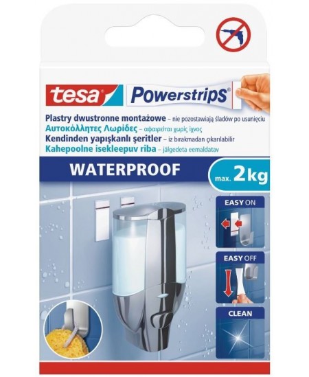 Kahepoolne teip, TESA Powerstrips Waterproof Strips Large, 6 tk.