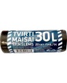 Šiukšlių maišai, 30 litrų, rulone 20 vnt., storis 12 µm, HDPE, juodos sp.