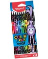 Värvilised pliiatsid MAPED Black Monster, 12 värvi