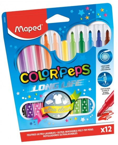 Viltpliiatsid MAPED Color Peps, 12 värvi