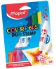 Viltpliiatsid MAPED Color Peps, templitega, 8 värvi