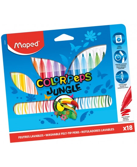 Viltpliiatsid MAPED Color Peps Jungle, 18 värvi
